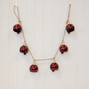 Glossy Deep Red Metal 6 Bell Garland