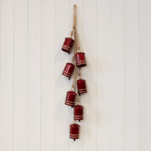 Metal Glossy Red 7 Cowbell Hanging Garland